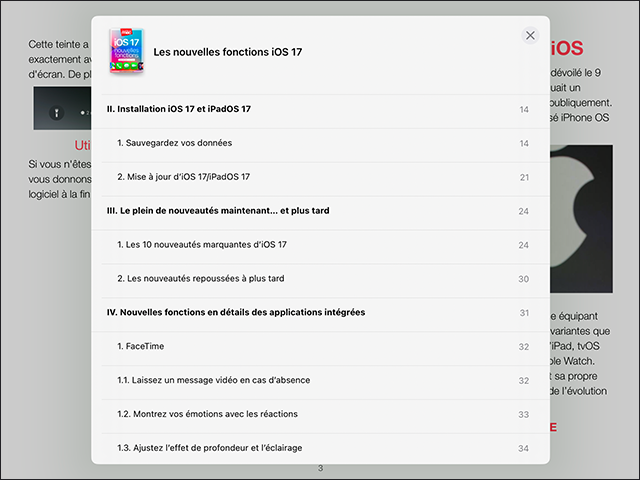iOS 17 : les nouvelles fonctionnalités pour iPhone et iPad (ebook) MISE À JOUR : 17.5.1